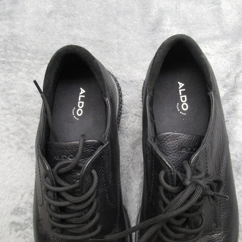 Aldo Dress Shoes Men‎ 9.5 Black Genuine Leather Oxford Derby Casual Comfort EUC!